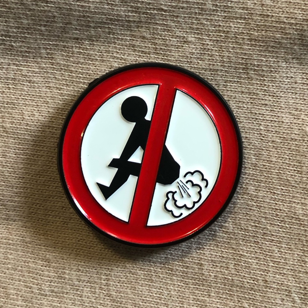 Humorous No Farting Enamel Pin